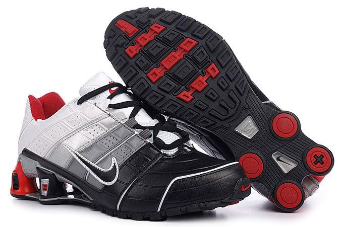 Mens Nike Shox Nz Shoes Black Grey White Red - Click Image to Close